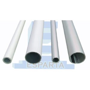 Tubo de aluminio blanco y natural de una y media pulgada